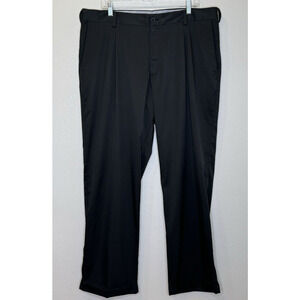 Nike Golf Mens Pants 38x32 Black Pleated Front DRI-FIT Tour Performance Chinos
